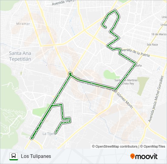 Mapa de C78 - GUADALUPE GALLO de autobús