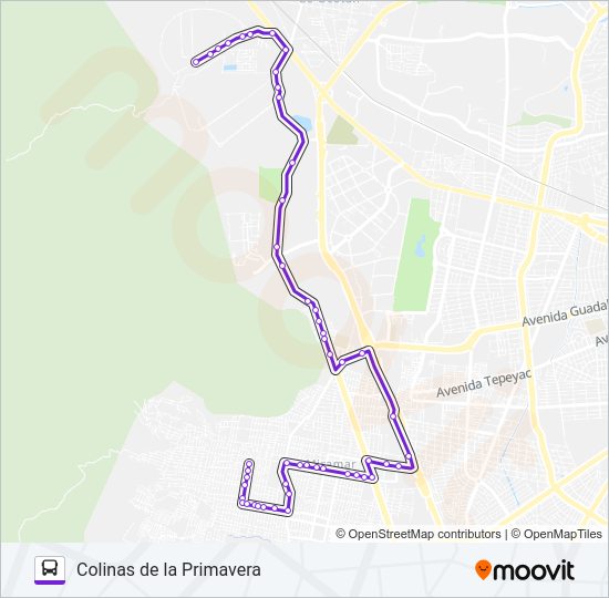 Mapa de A12 de autobús