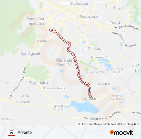 Mapa de T13-D de autobús