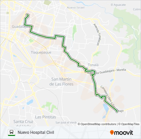 Mapa de C39 - PUNTA - CIVIL de autobús