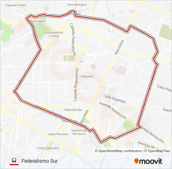 T18-A - LÓPEZ MATEOS Bus Line Map