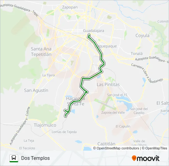 Mapa de C111 - ROBLES de autobús