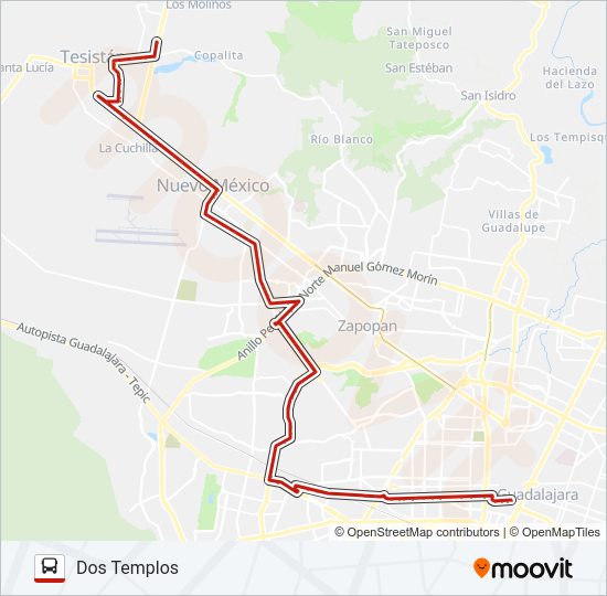 Mapa de C140 de autobús