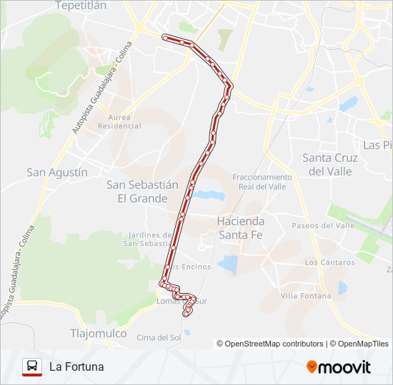 Mapa de T10 - LOMAS DEL SUR de autobús