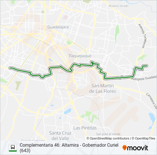 Mapa de C46 - GOB. CURIEL de autobús