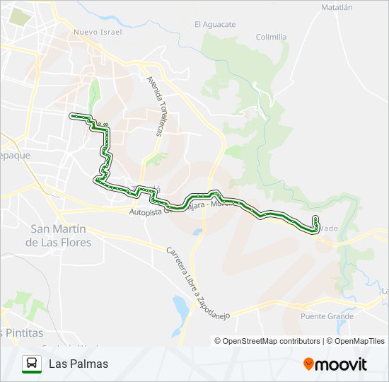 Mapa de C35 - PALMAS de autobús