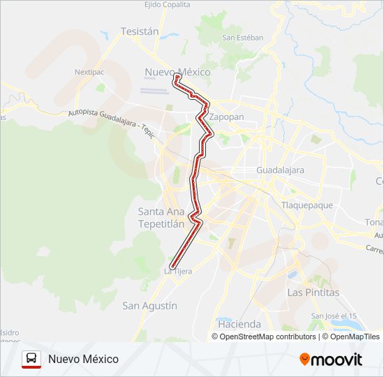 Mapa de T17 de autobús