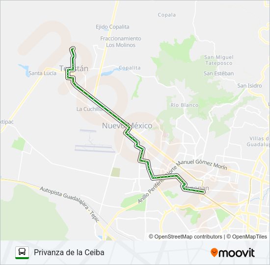 Mapa de T16-B/C07 - CEIBA de autobús