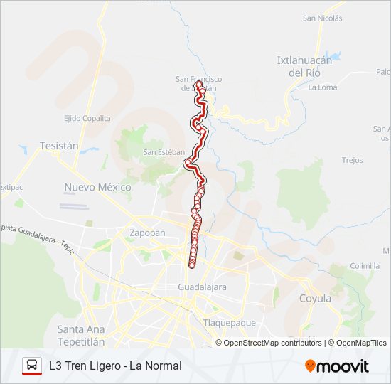 Mapa de C90 de autobús