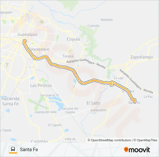 SANTA FE Bus Line Map