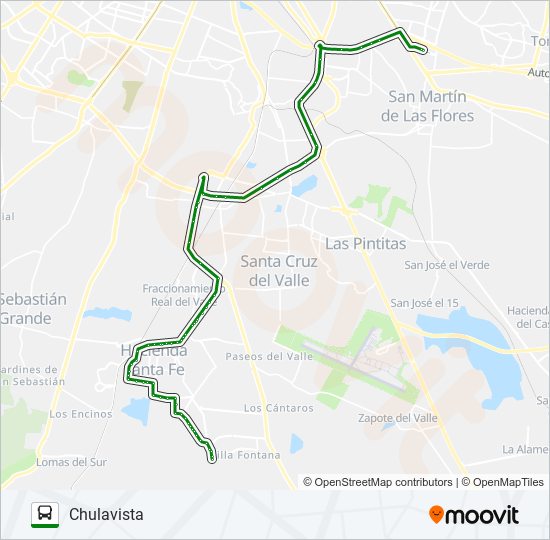 Mapa de C41 - AMARILLA de autobús