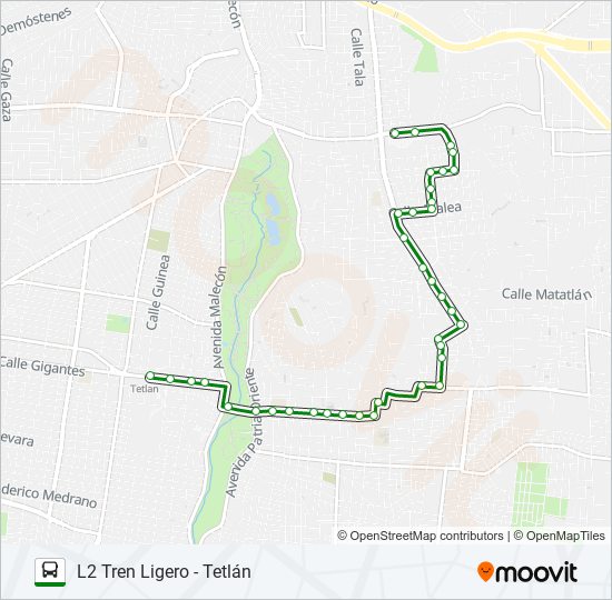 Mapa de C38 - ZALATITÁN de autobús