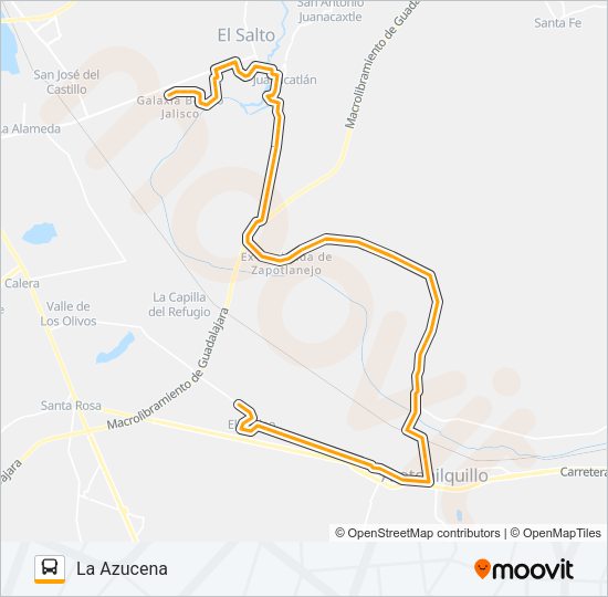 Mapa de ATEQUIZA de autobús