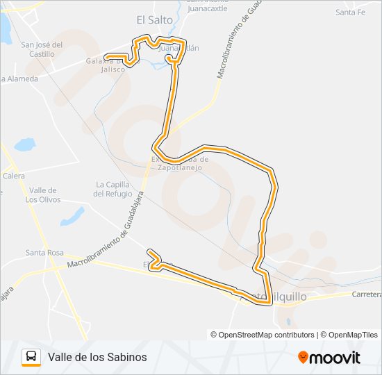 Mapa de ATEQUIZA de autobús
