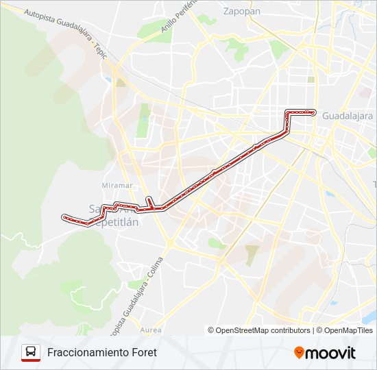 Mapa de T10 de autobús