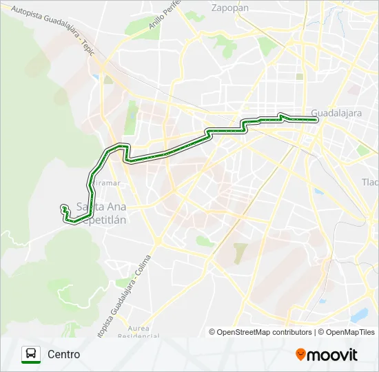 T11-A/C01 - TEPEYAC FORTÍN Bus Line Map