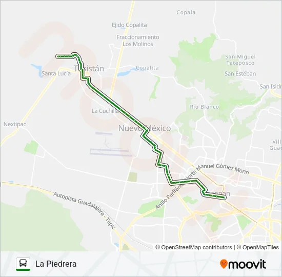 T16-B/C08 - PIEDRERA Bus Line Map