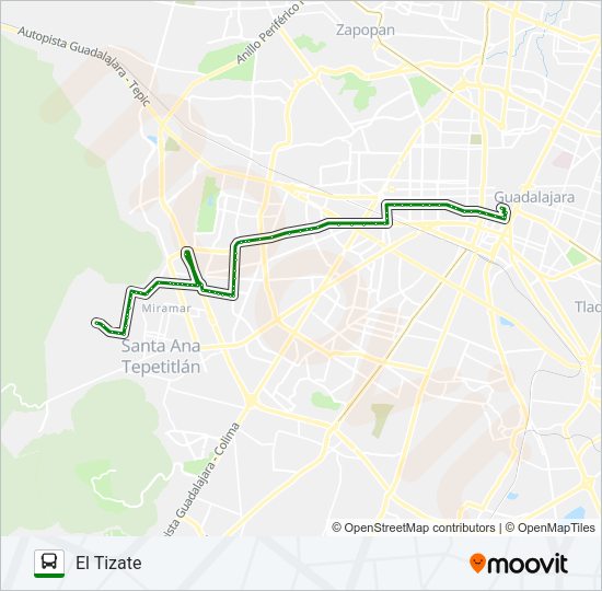 Mapa de T11-A/C02 - GUADALUPE FLORESTA de autobús