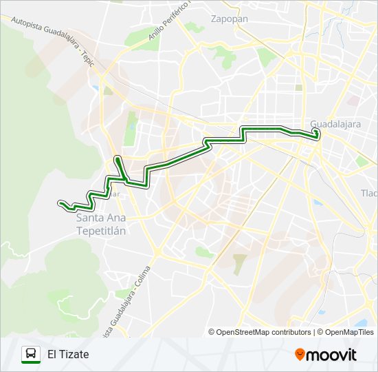 Mapa de T11-A/C03 - TEPEYAC COLLI de autobús