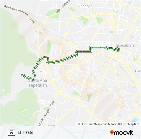 T11-A/C01 - TEPEYAC TIZATE Bus Line Map