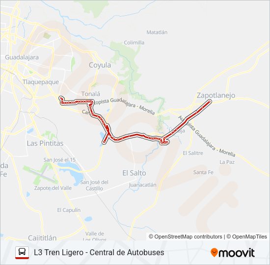 Mapa de T21/C01 - CU TONALÁ de autobús