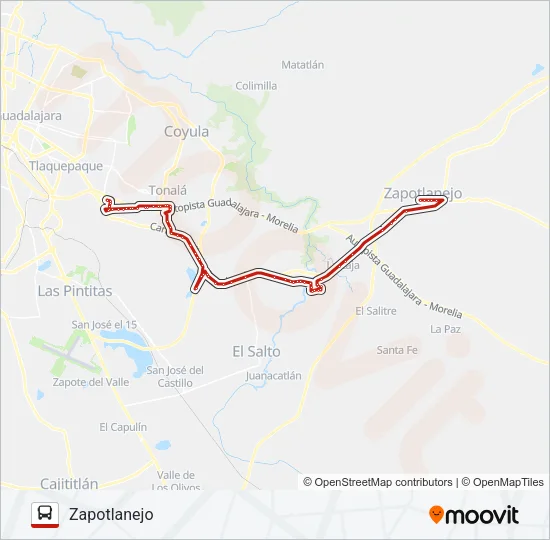 T21/C01 - CU TONALÁ Bus Line Map