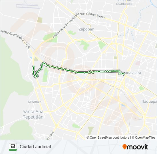 Mapa de C109 - A de autobús