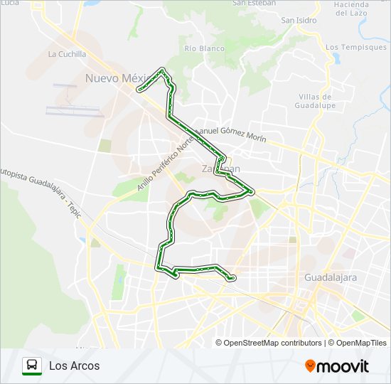 Mapa de C121 - A de autobús