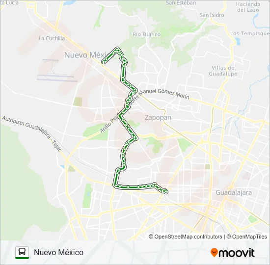 C121 - B Bus Line Map