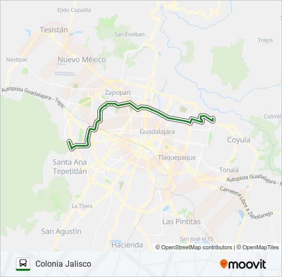 Mapa de C120 de autobús