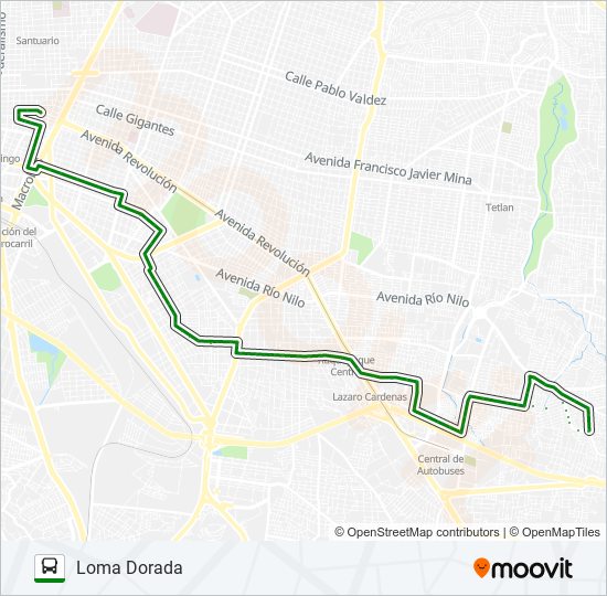 Mapa de C31 (616) de autobús