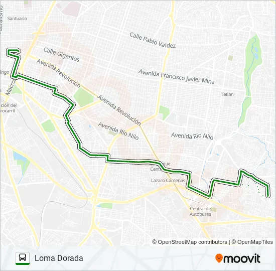 Mapa de C31 (616) de autobús