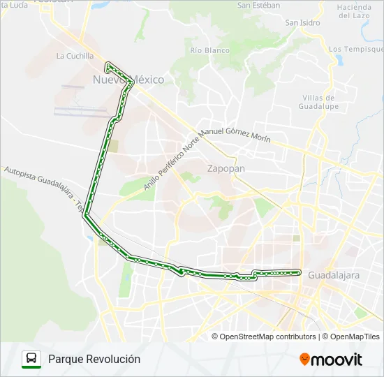 Mapa de C110 - B de autobús