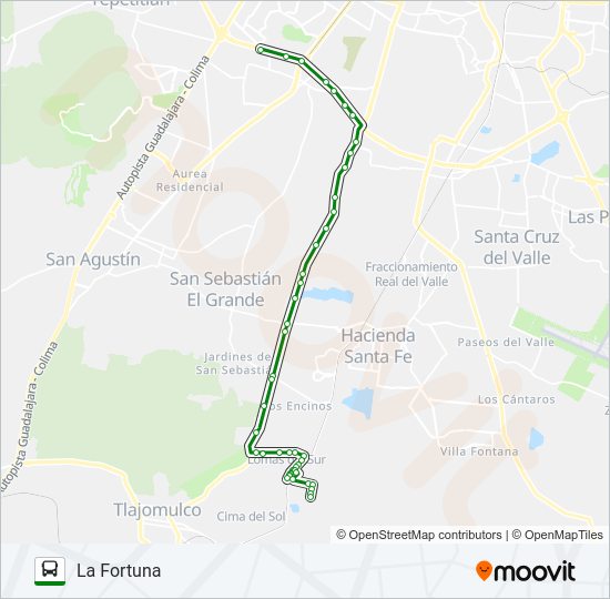 Mapa de 619 FORTUNA de autobús