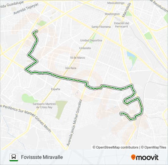 Mapa de C51 - PREPA 13 de autobús