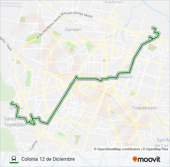 Mapa de C124 de autobús