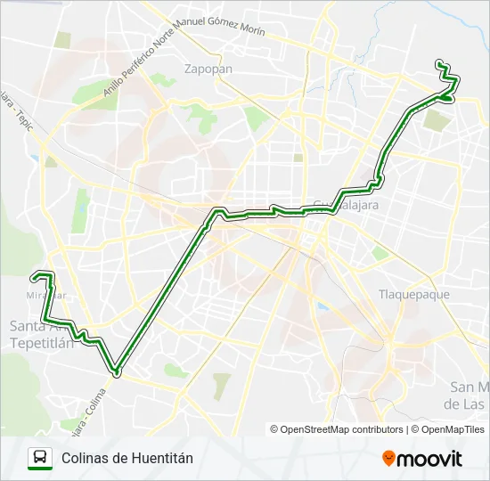 Mapa de C124 de autobús