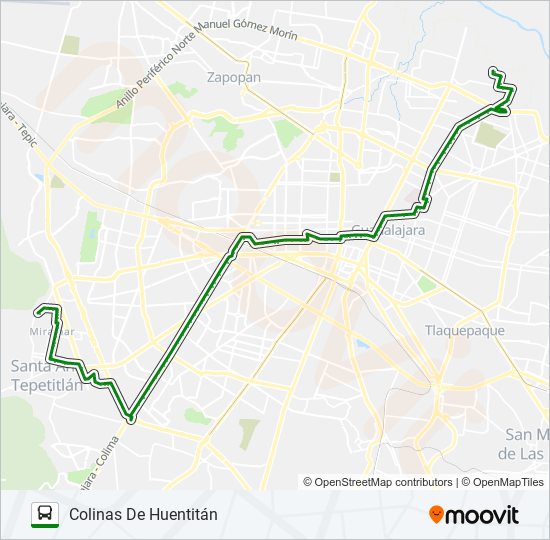 Mapa de C124 de autobús