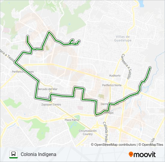 Mapa de C73 de autobús