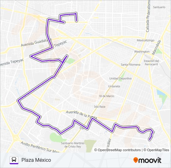 Mapa de C70 de autobús