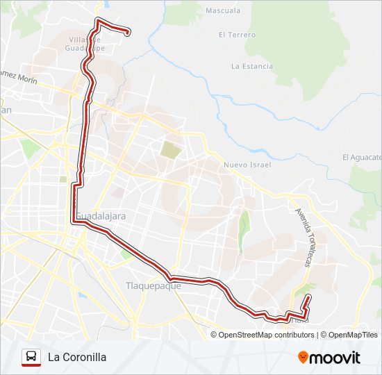 Mapa de T15 - DOS TEMPLOS de autobús