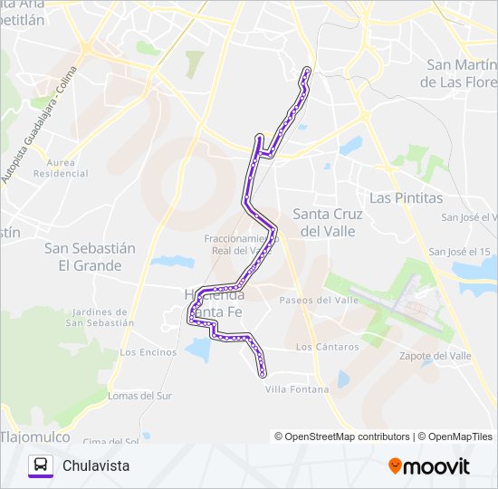 Mapa de A19 de autobús