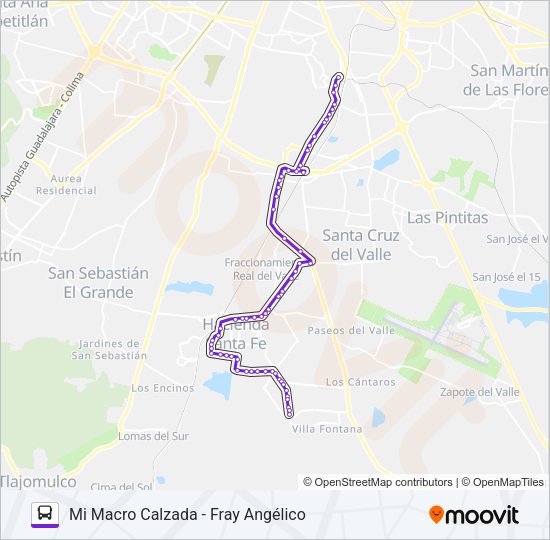 Mapa de A19 de autobús