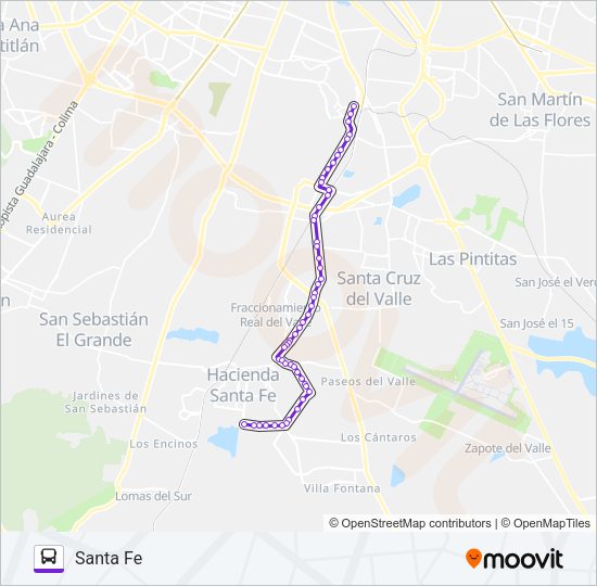 Mapa de A20 de autobús