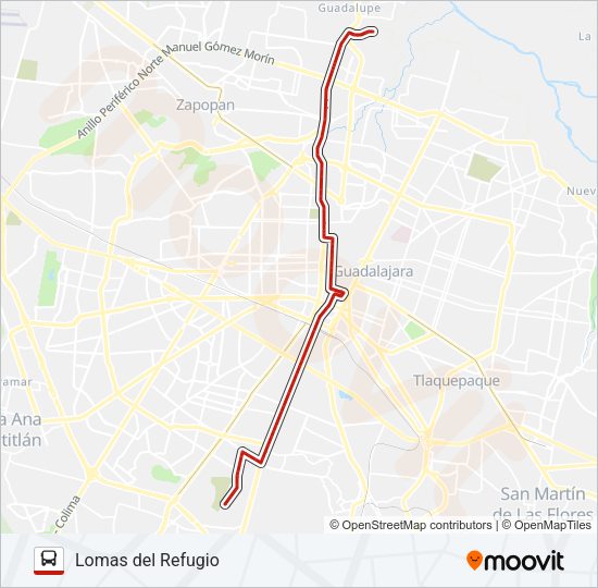 Mapa de T14-B (50) de autobús
