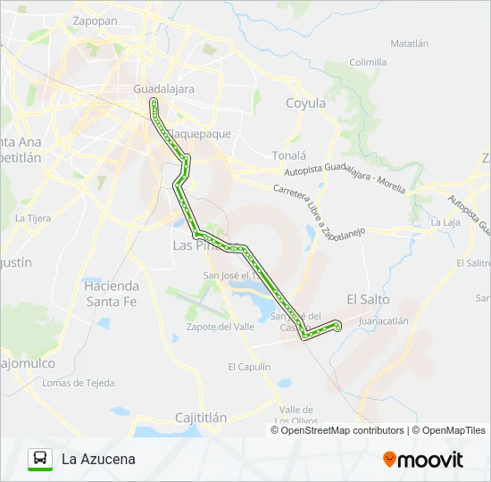 T13-A - AZUCENA VERDE Bus Line Map