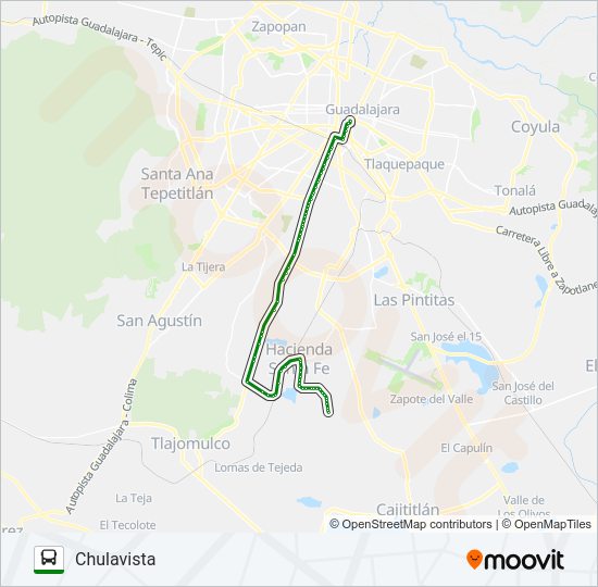 Mapa de T14-A de autobús
