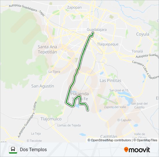 Mapa de T14-A de autobús