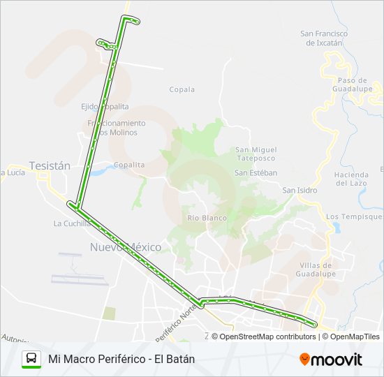 C88 - PERIFÉRICO NORTE Bus Line Map