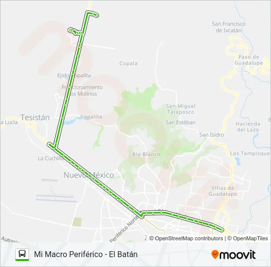 C88 - PERIFÉRICO NORTE Bus Line Map